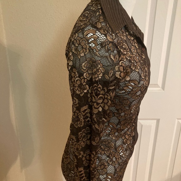 Anne Fontaine Sheer Lace Blouse - Picture 3 of 7